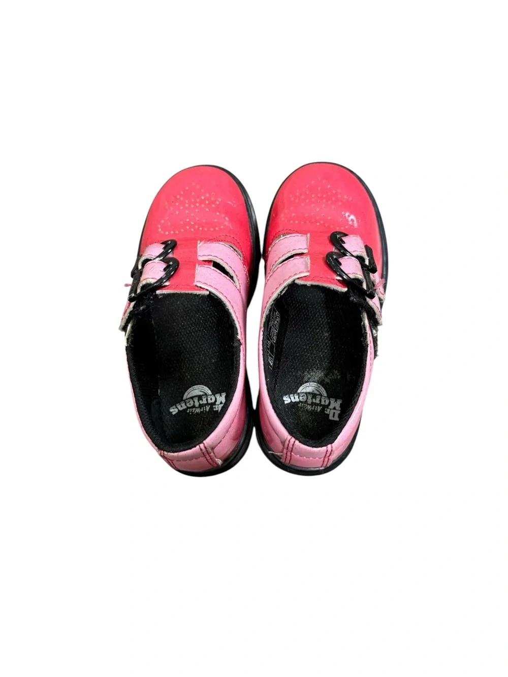 Dr. Martens 8065 Gradient Glitter Mary Jane Shoes in pink Double Buckle